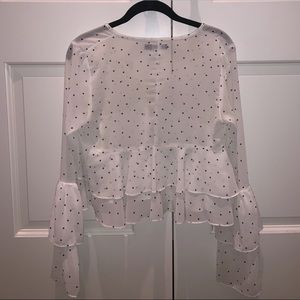 Polka dot flowy long sleeve